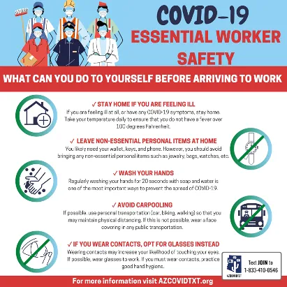 english Graphic of COVID19 Essential Worker Safety