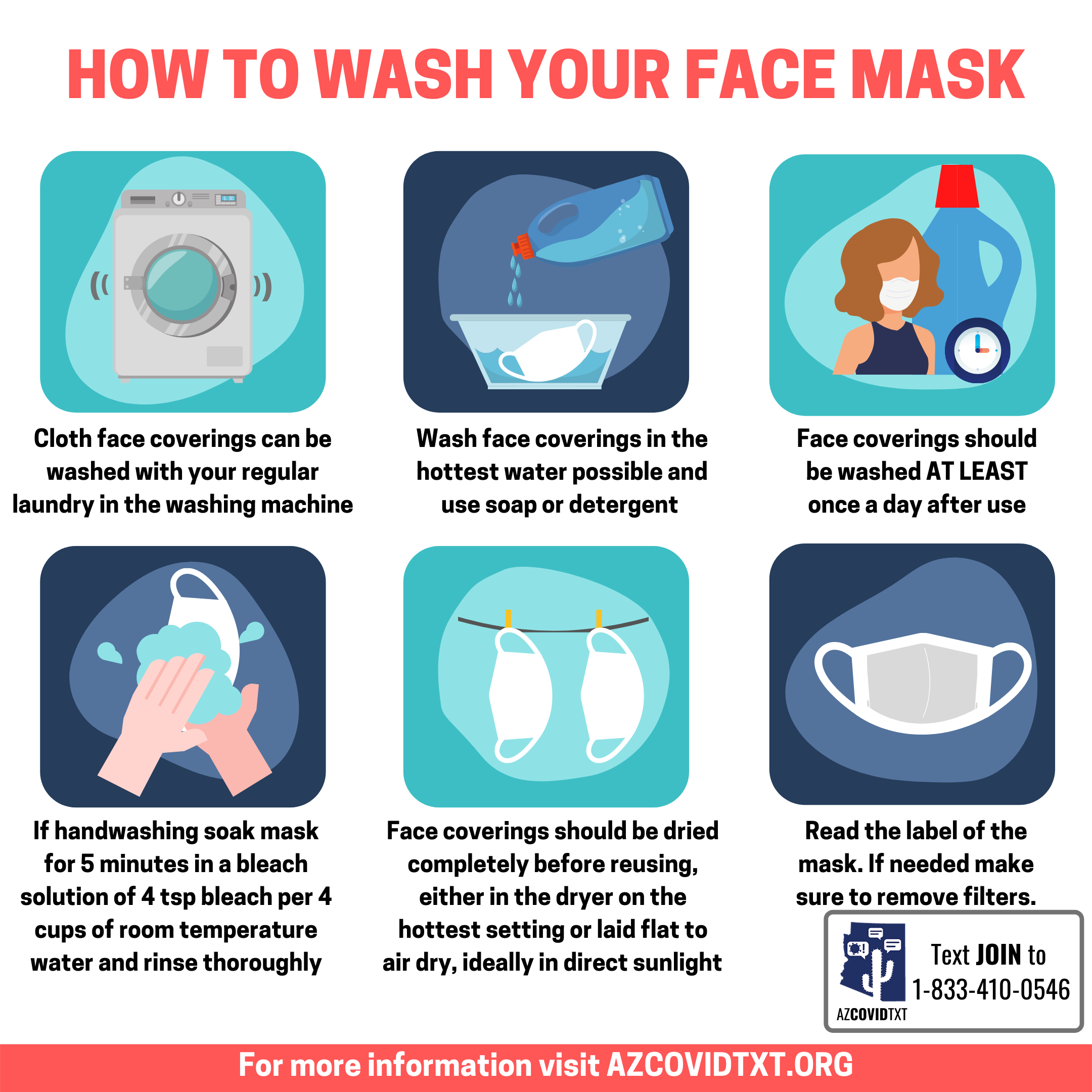 english Graphic of How to Wash Your Face Mask