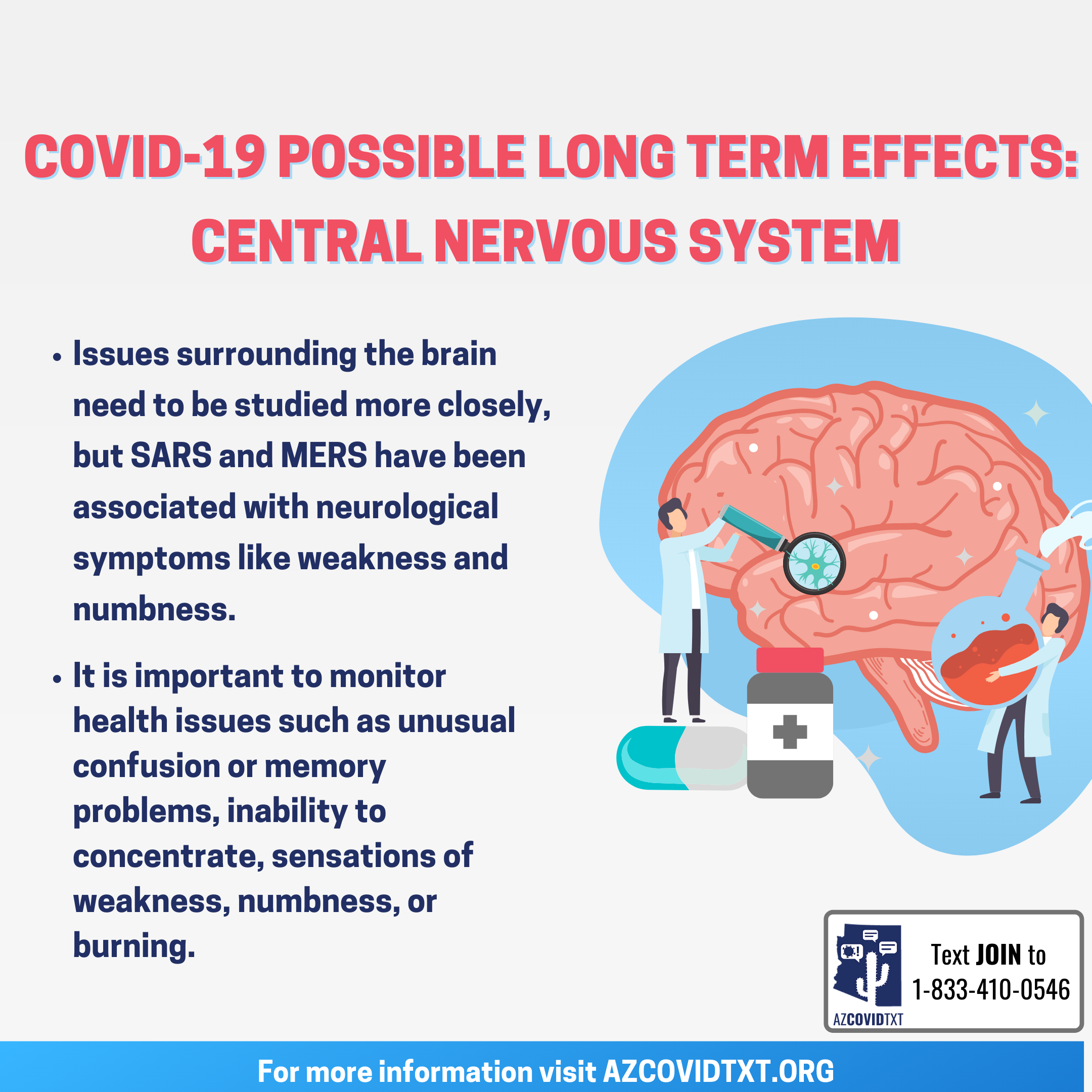 English Graphic of COVID19 Possible Long Term Effects: Central Nervous System